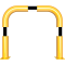 Anti-nudge hoop | steel tube  76 mm | yellow / black | total width: 750 mm | height above ground: 650 mm | to be fixed by plugs
